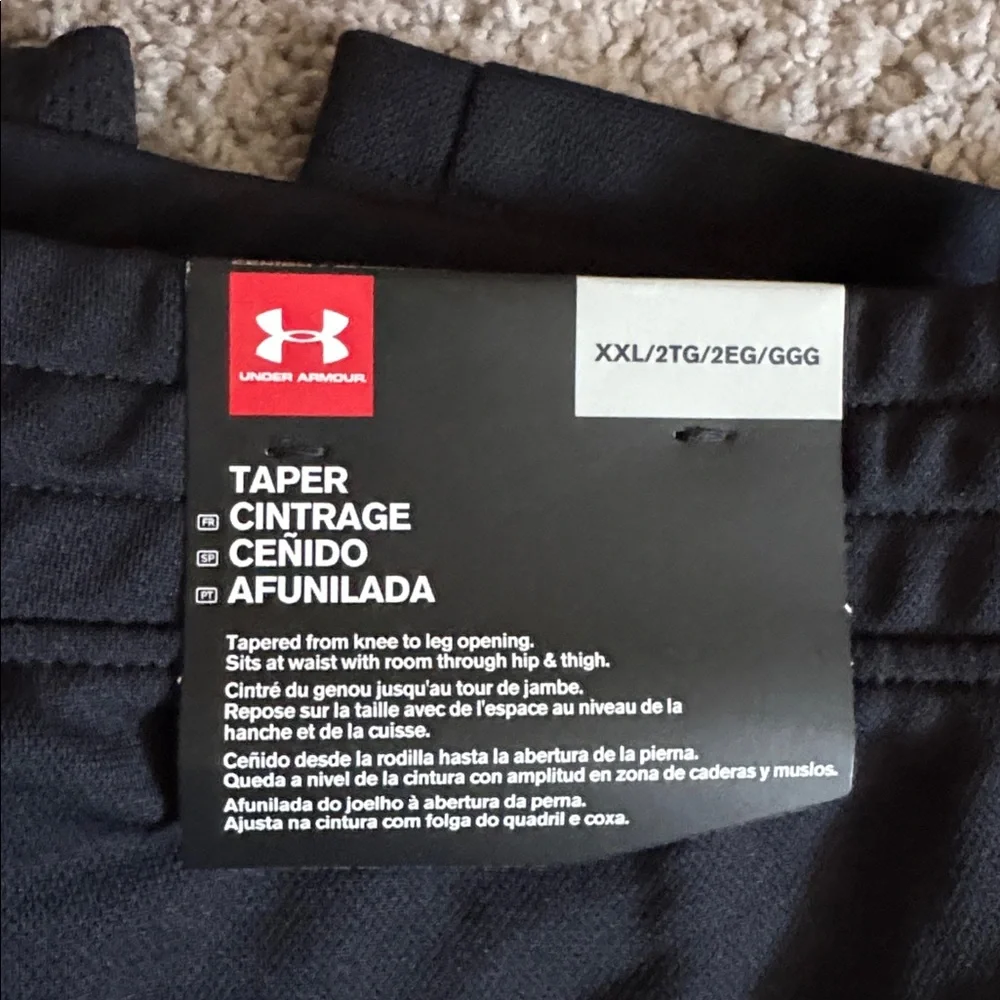 NEW Under Armour men’s athletic track pants black NWT tapered gym casual XXL